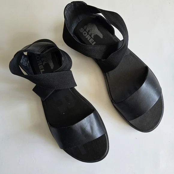 Sorel Ella II Sandals Black Size 8 - Picture 3 of 14
